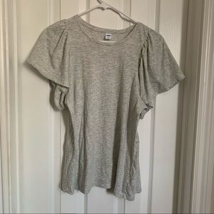 Flouncy sleeve jersey shirt